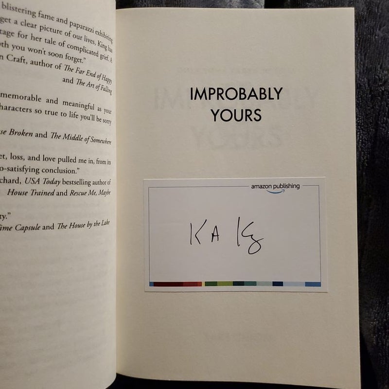 Improbably Yours with signed bookplate 