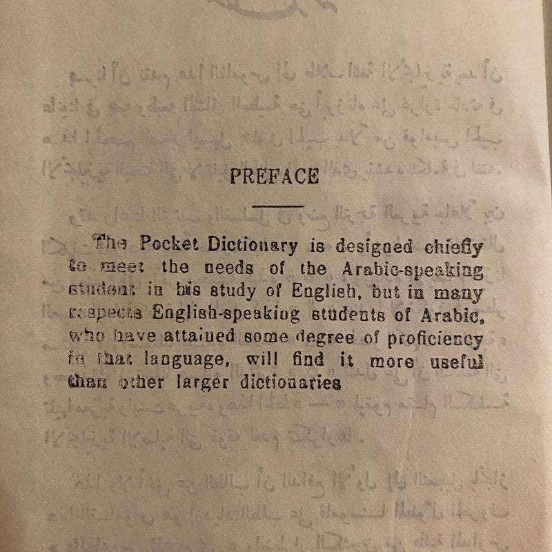 Elias’ Pocket Dictionary EnglishArabic by Publisher Eldwards Elias