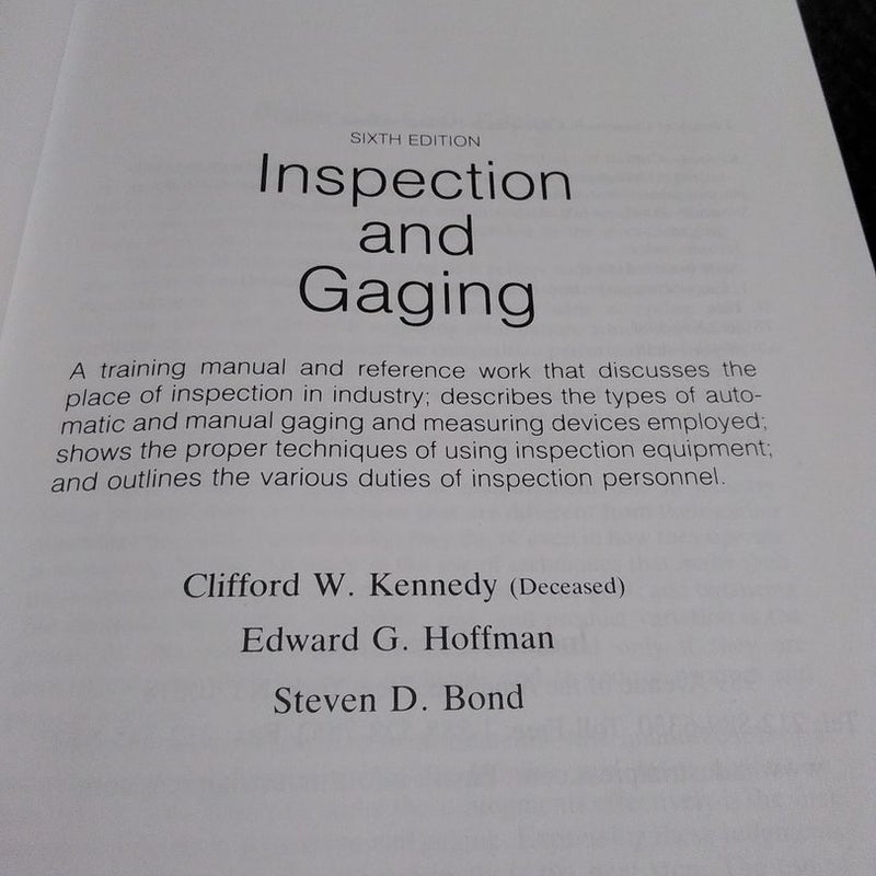 Inspection and Gaging