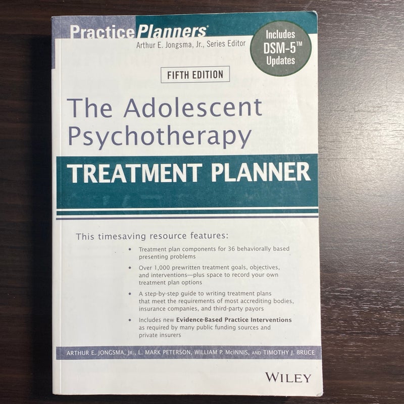 The Adolescent Psychotherapy Treatment Planner