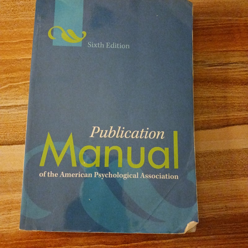 Publication Manual of the American Psychological Association