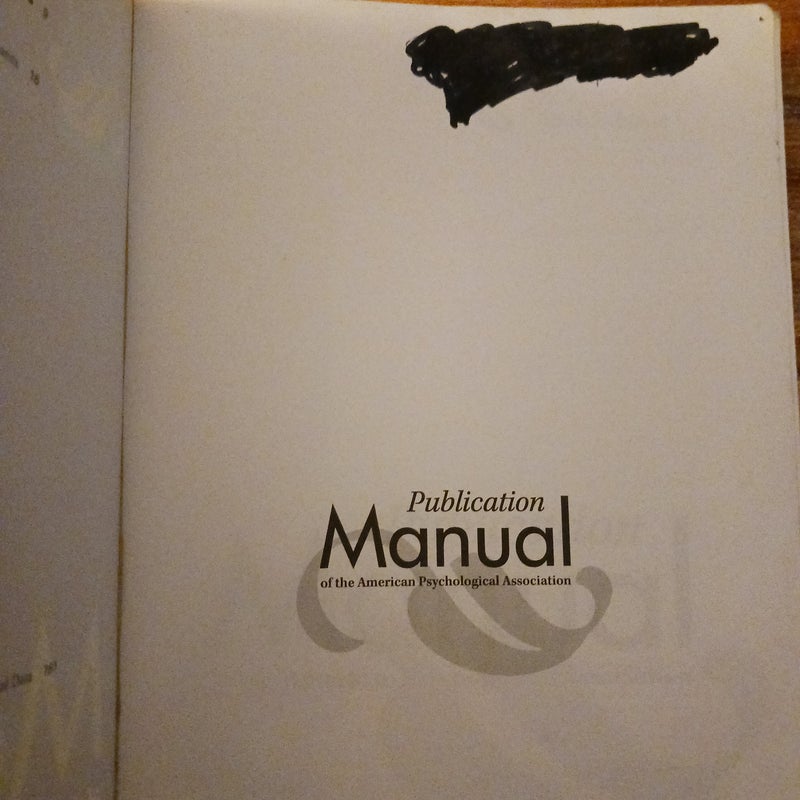 Publication Manual of the American Psychological Association