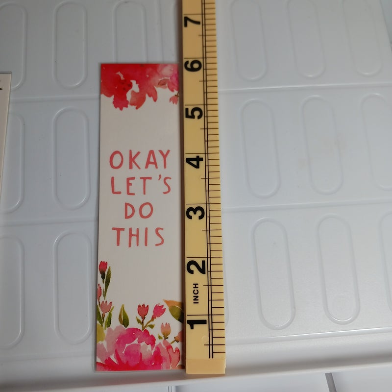 Laminated Floral Print Bookmarks-Lot of 3