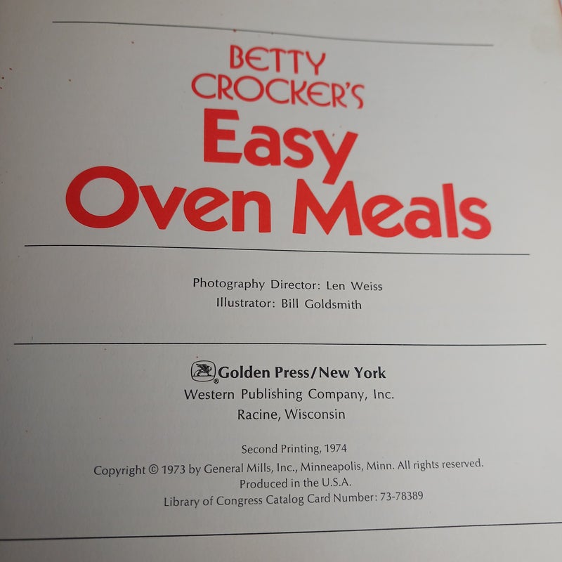 Betty Crocker's Easy Oven Meals