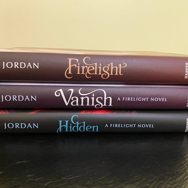 New Hardcover YA Books Trilogy Firelight Hidden Vanish