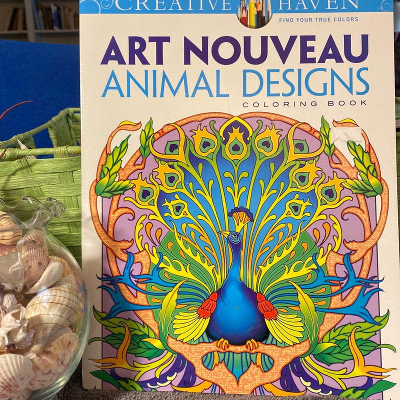 Creative Haven Art Nouveau Animal Designs Coloring Book