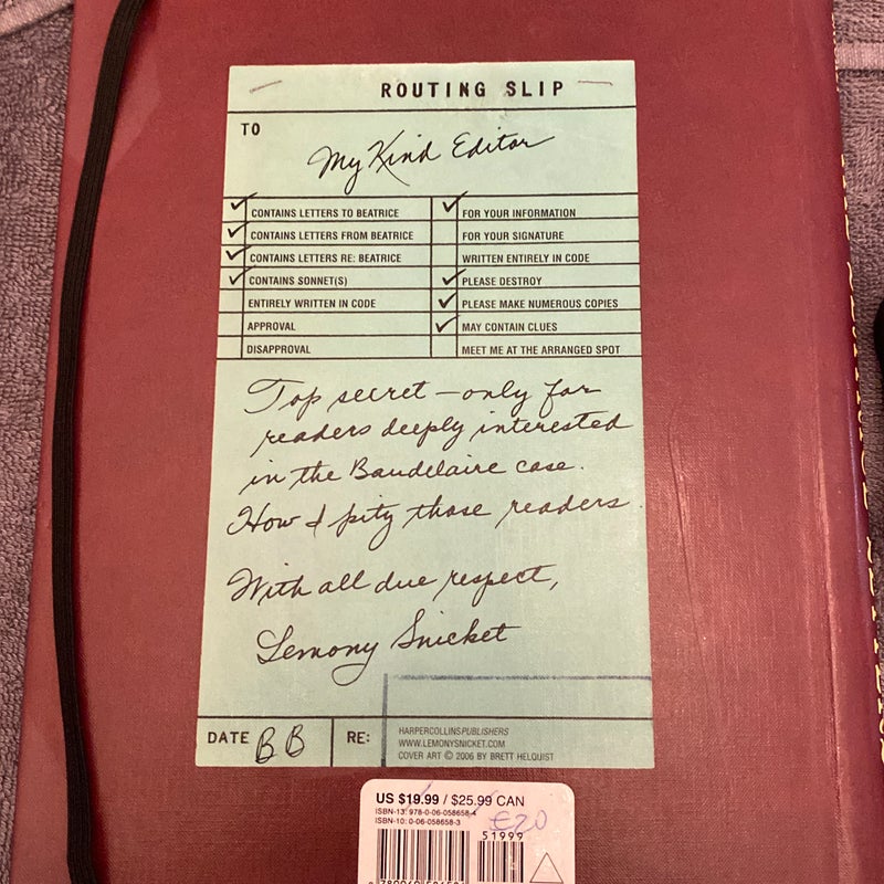 The Beatrice Letters by Lemony Snicket | Pangobooks