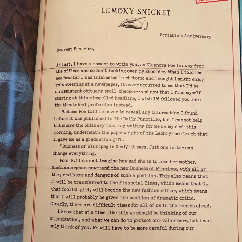 The Beatrice Letters by Lemony Snicket Pangobooks