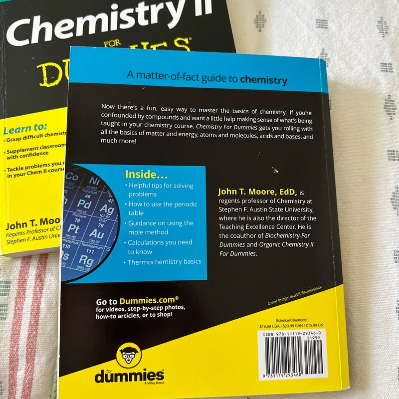 Chemistry for Dummies I, II, & workbook