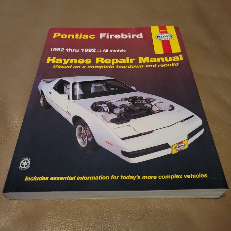 Pontiac Firebird 1982 Thru 1992 Haynes Repair Manual