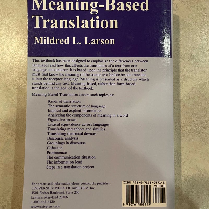 Meaning-Based Translation