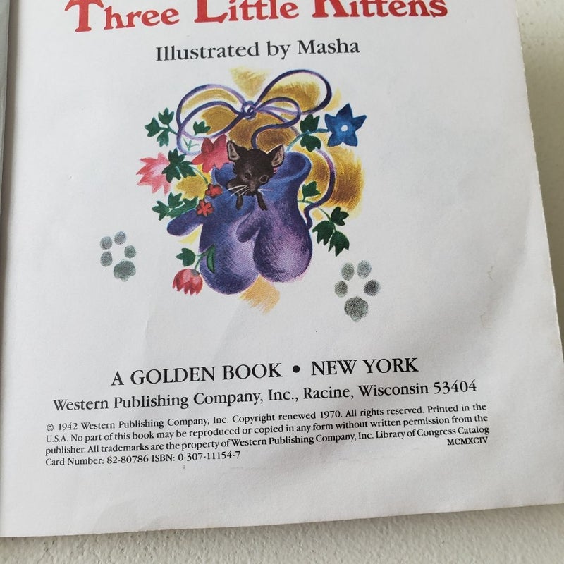 The Three Little Kittens, A First Little Golden Book, 1970