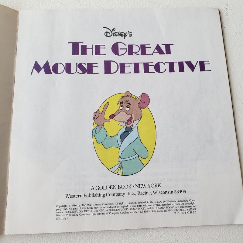 Disney's The Great Mouse Detective, A Golden Book, 1986