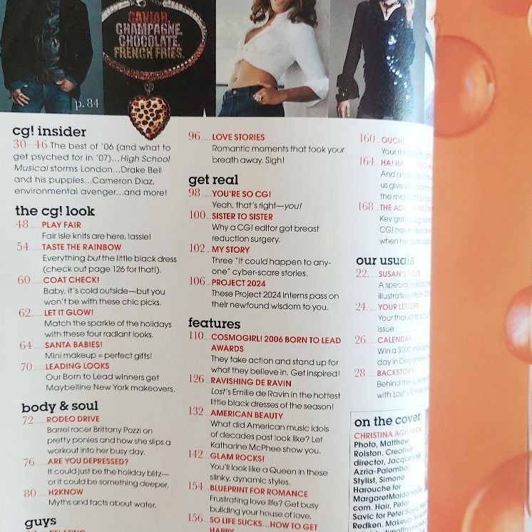 Cosmo Girl Magazine Christina Aguilera December 2006