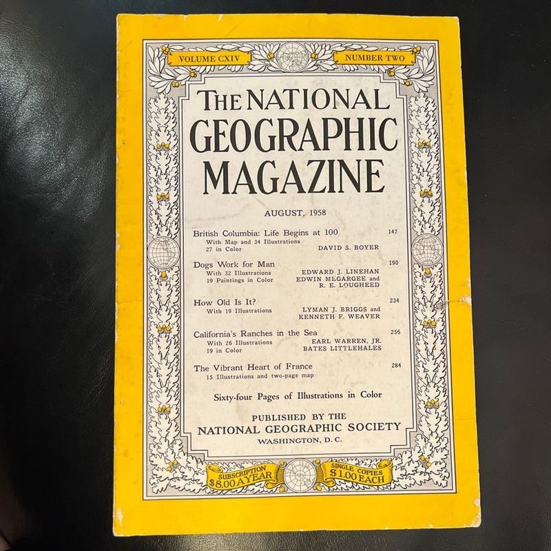National Geographic Magazine, 1958 Aug
