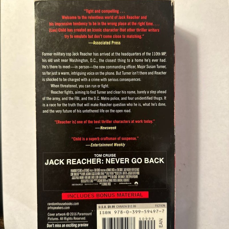 Jack Reacher: Never Go Back (Movie Tie-In Edition)