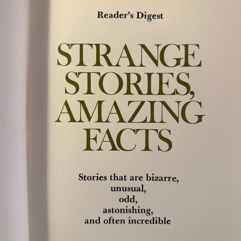 Readers Digest Strange Stories,Amazing Facts