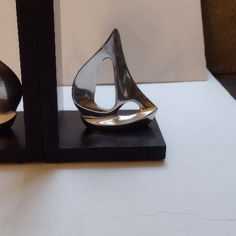 Silver Sailing Boats bookends