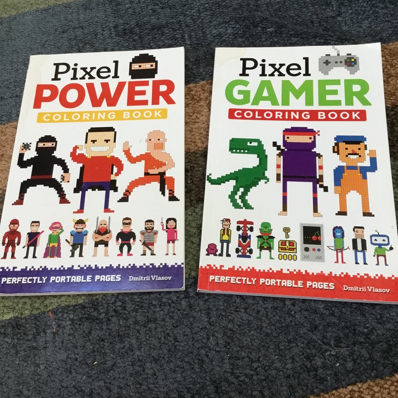 Pixel Power & Pixel Gamer coloring books