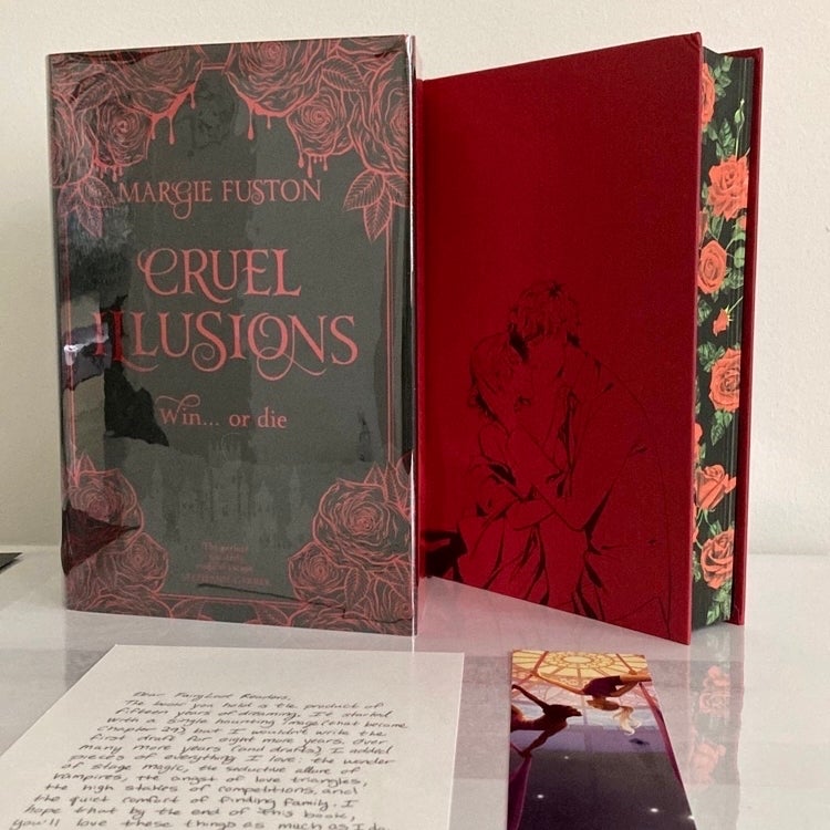 Fairyloot Cruel Illusions NEW SIGNED STENCILED + Book Sleeve (minor damage)