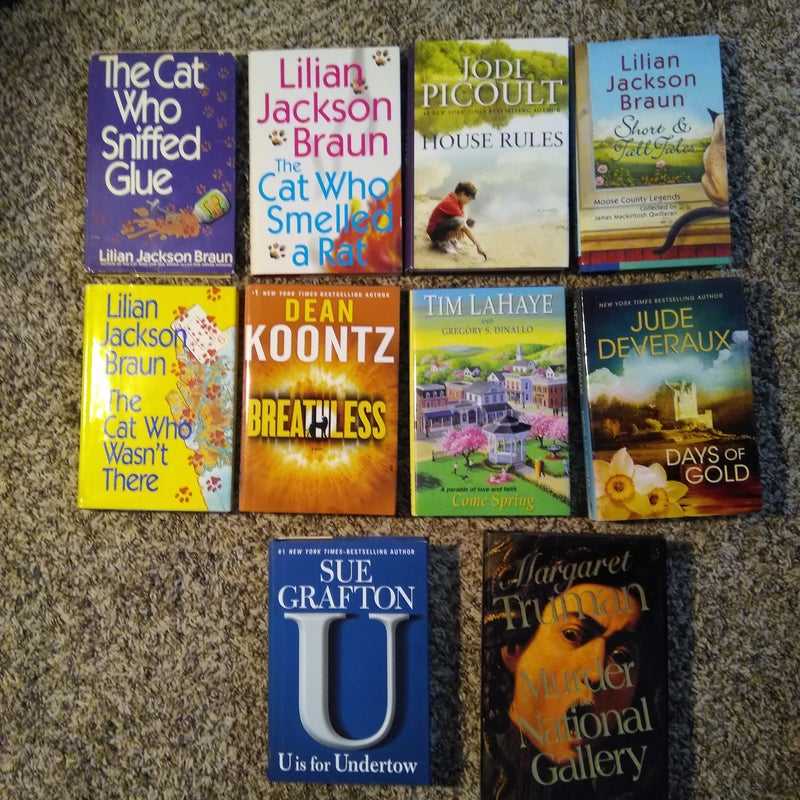 Collection of 10 hard cover fiction books