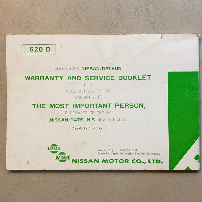 Datsun Pick-Up 1977 Owner’s Manual