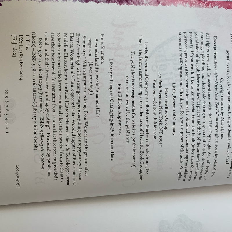 A Wonderlandiful World (Ever After High) - Hardcover By Hale, Shannon 