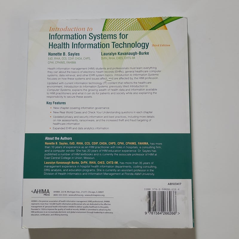 Introductio to Information Systems for Health Information Technology