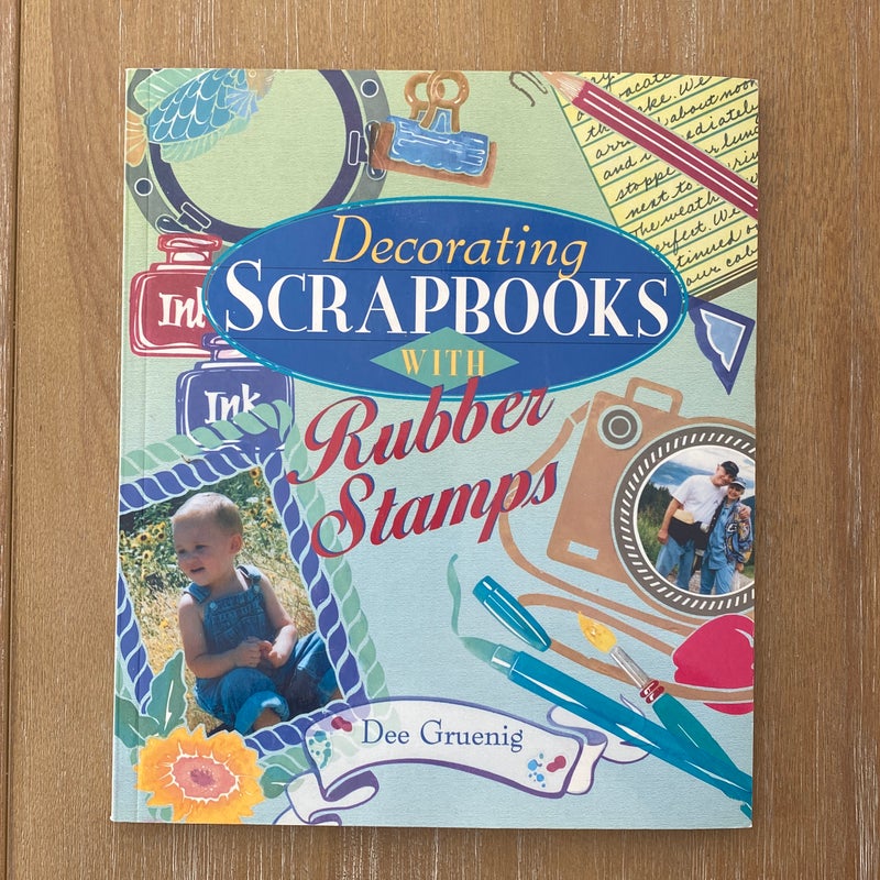 Decorating scrapbooks with rubber stamps