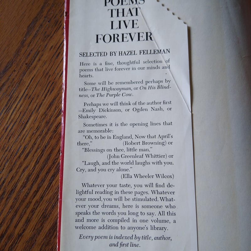 Poems That Live Forever (vintage)