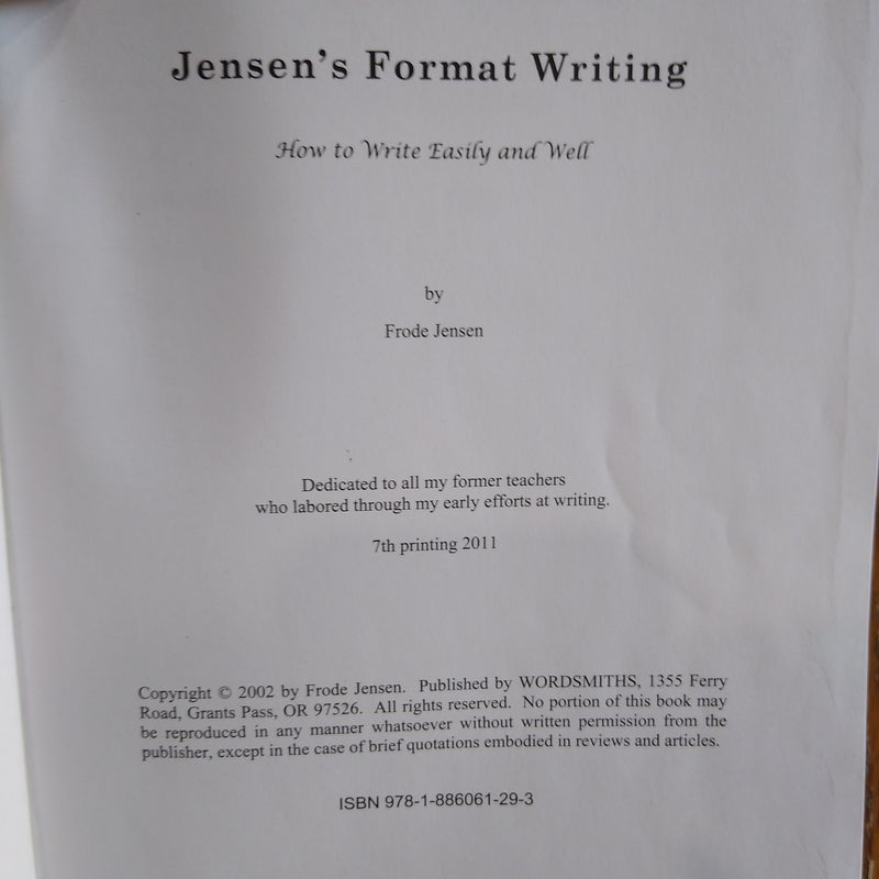 ⭐ Jensen's Format Writing
