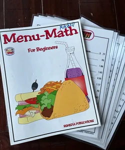 Menu Math for Beginners+ 6pk extra price lists + The Old-Fashioned Ice Cream Parlor Book 1