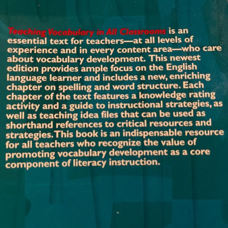 Teaching Vocabulary in All Classrooms