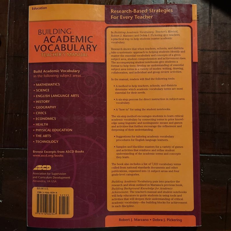 Building Academic Vocabulary