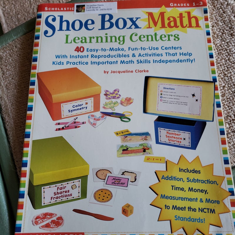 Shoe Box Math learning Centers