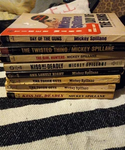 7 book Mickey Spillane vintage pulp paperback bundle 