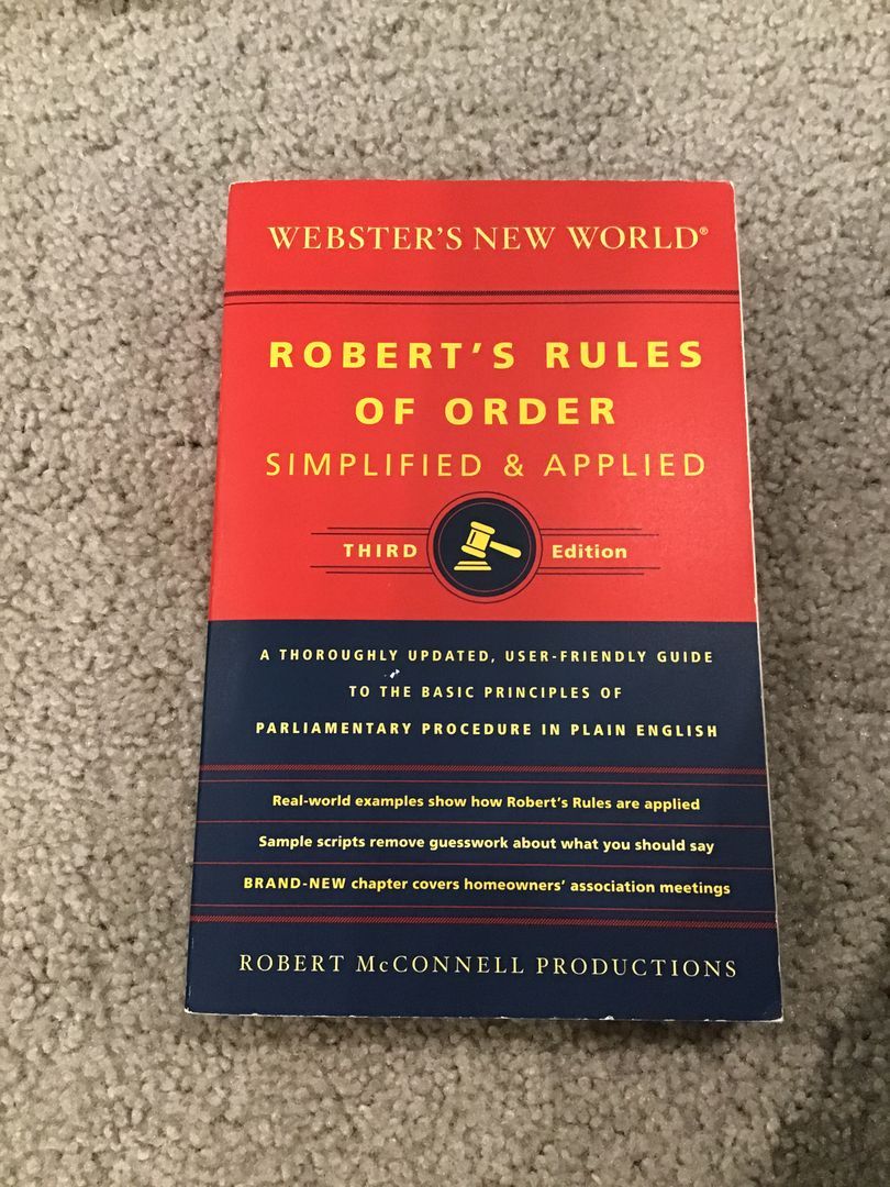 Webster's New World Robert's Rules of Order Simplified and Applied, Third Ed