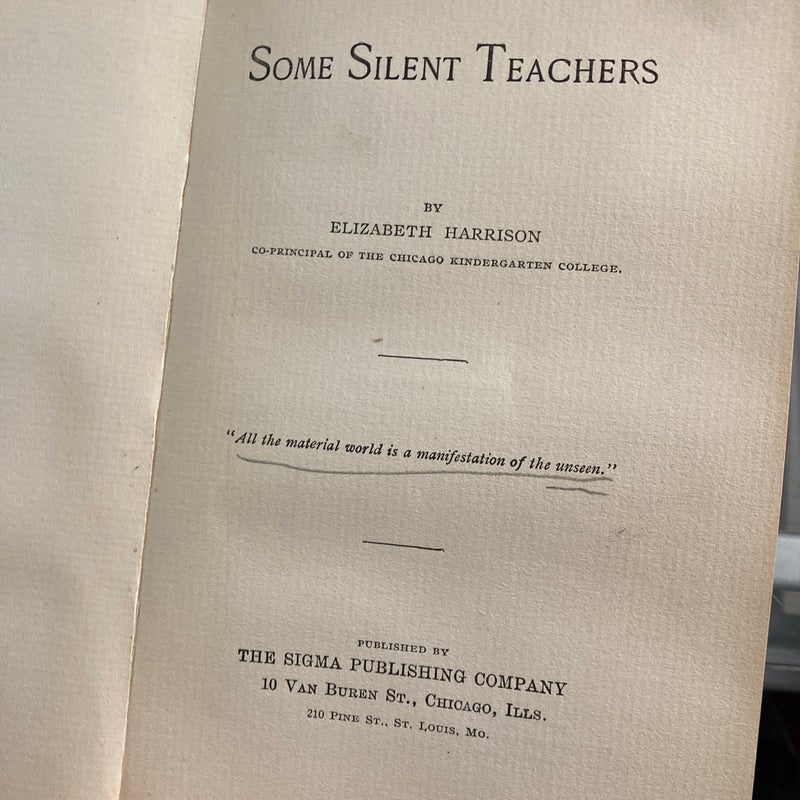 Some Silent Teachers