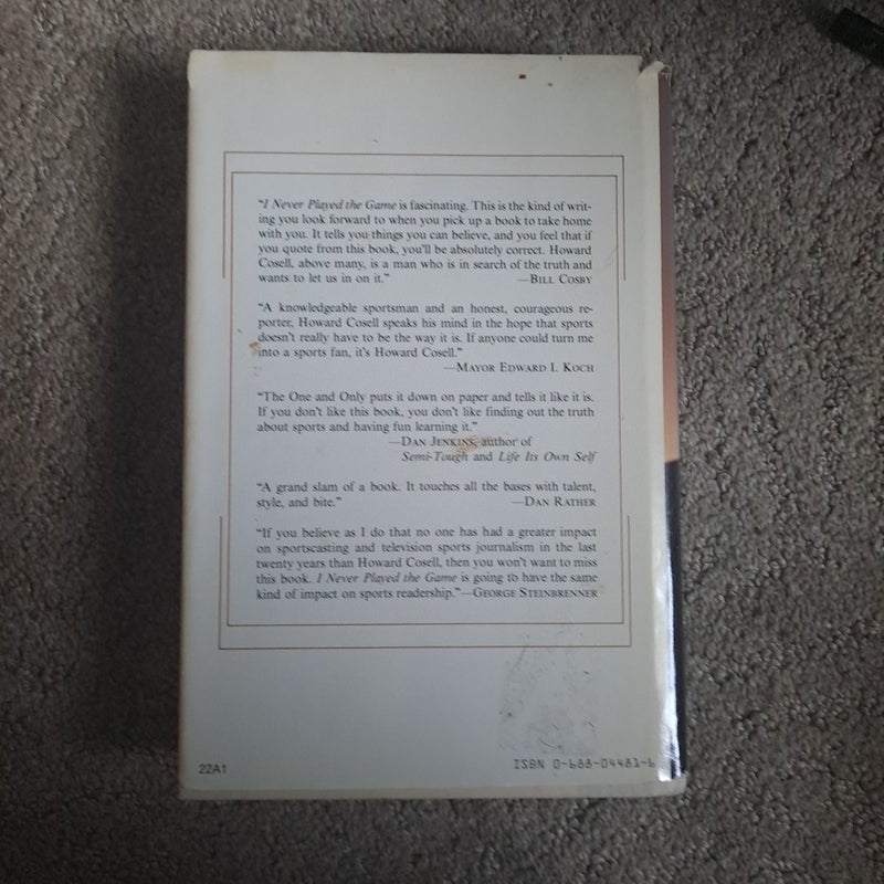 I Never Played the Game by Howard Cosell, Peter Bonventure