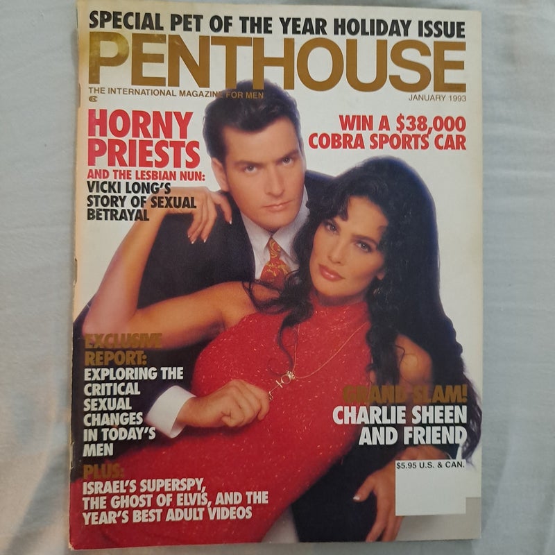 Penthouse Magazine January 1993 Charlie Sheen featured