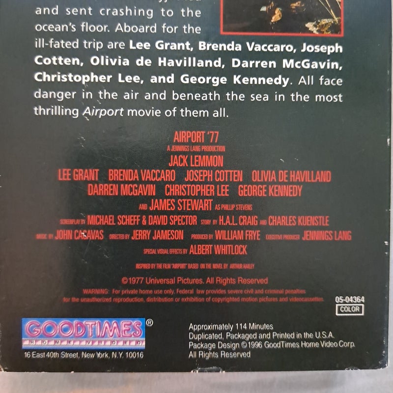 Airport 77 VHS tape with original case by Universal film, Paperback