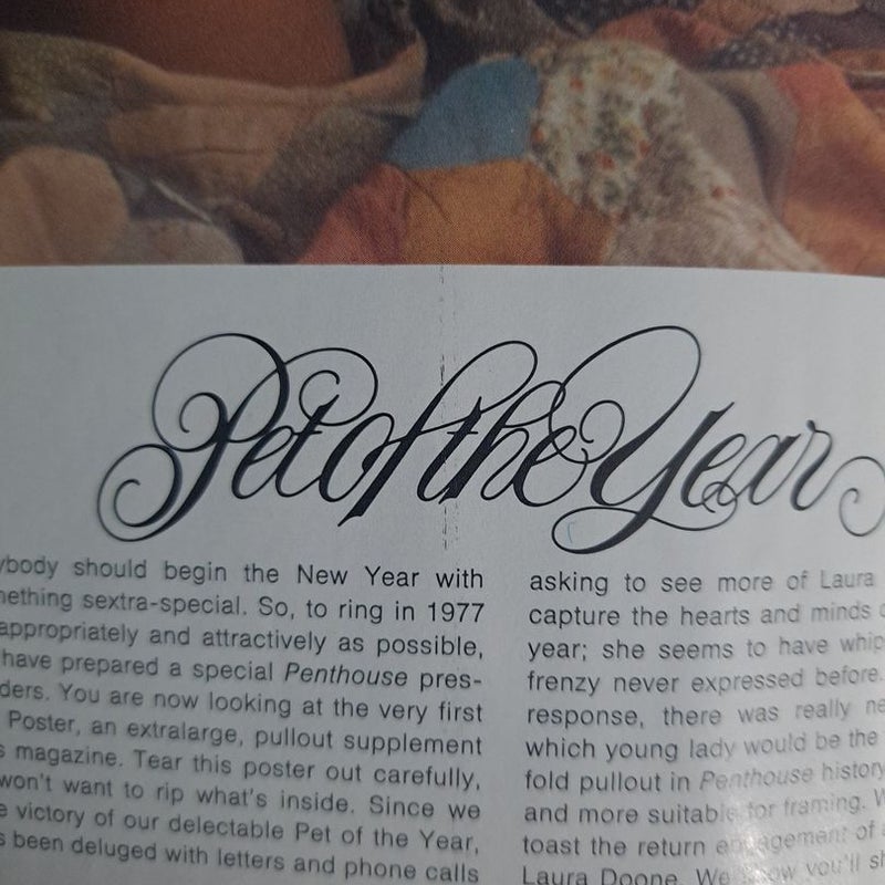 Penthouse January 1977 Pet Super Poster included. Good Vintage condition. 
