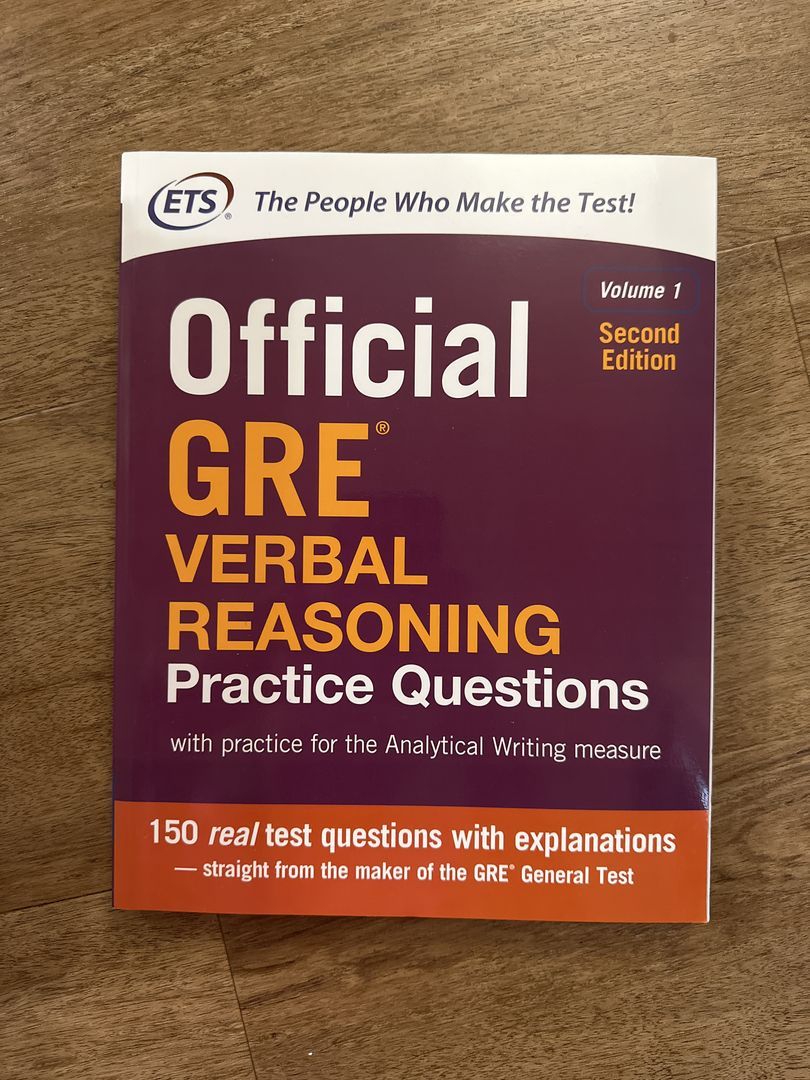 Official GRE Verbal Reasoning Practice Questions, Second Edition, Volume 1