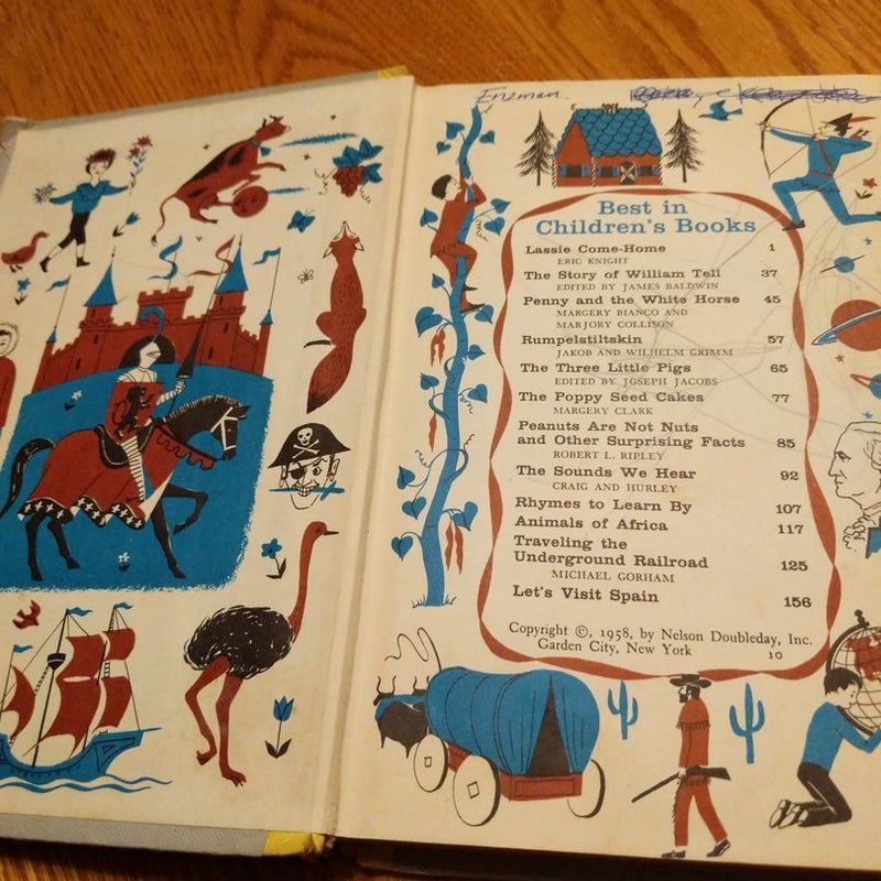 Best in children's book アンティーク 1958年~11冊 Vintage 1958 Best In Children's Books Hardback Book Nelson