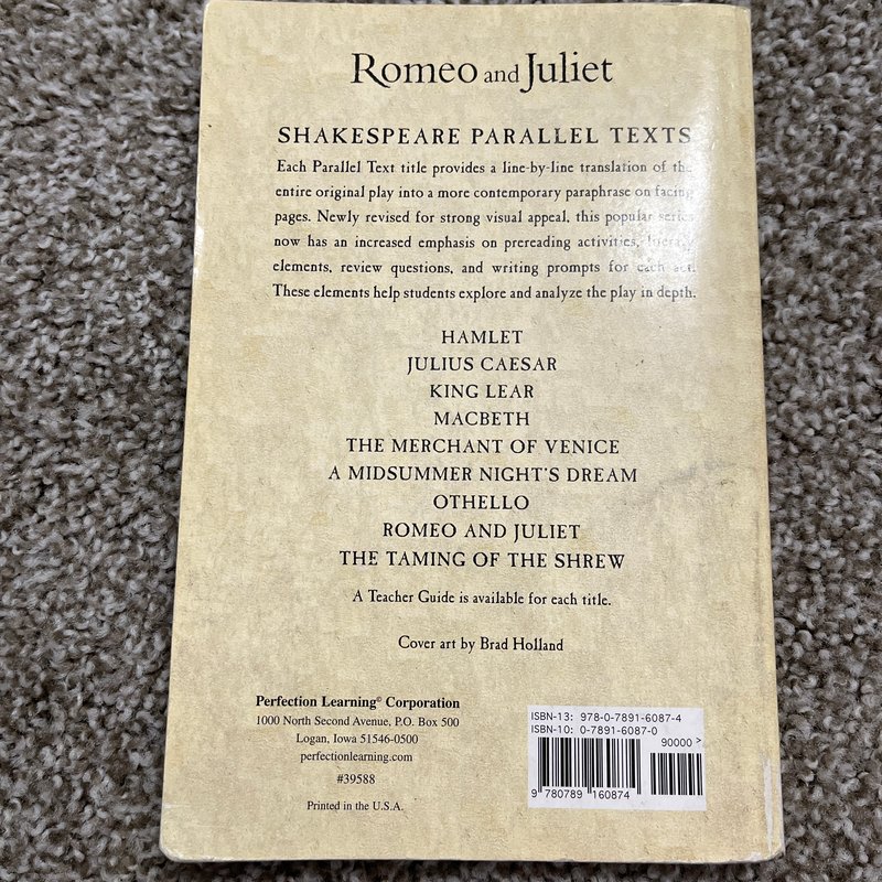 Romeo and Juliet Parallel Text-3rd Edition by William Shakespeare ...