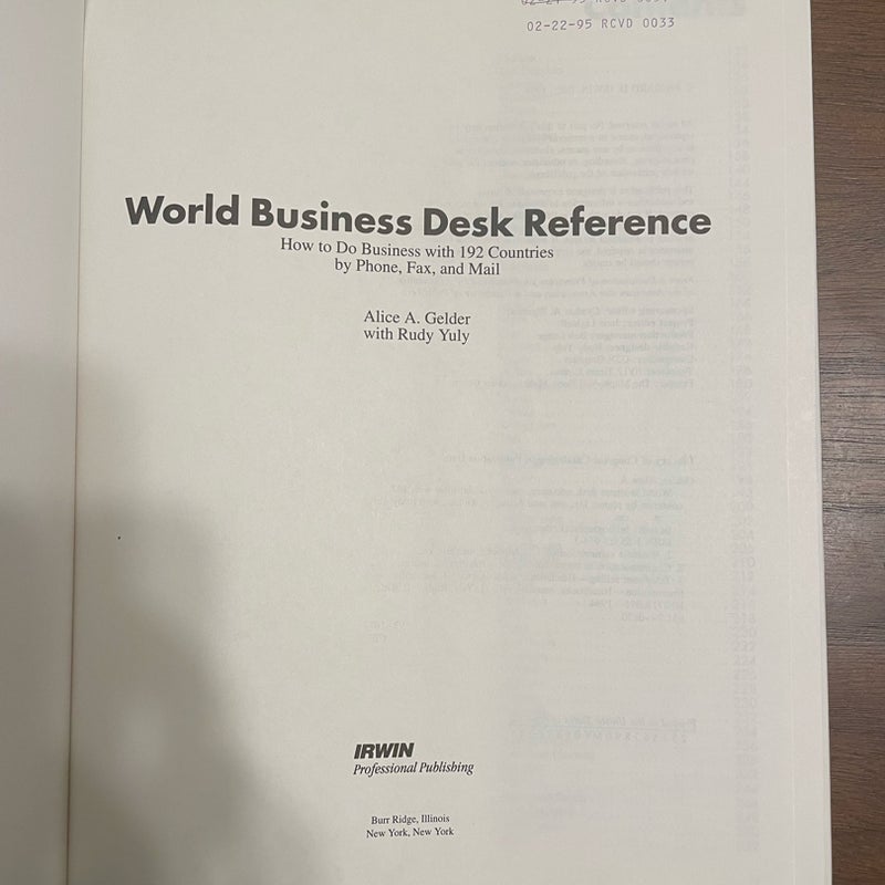 World Business Desk Reference (Shipping Included)