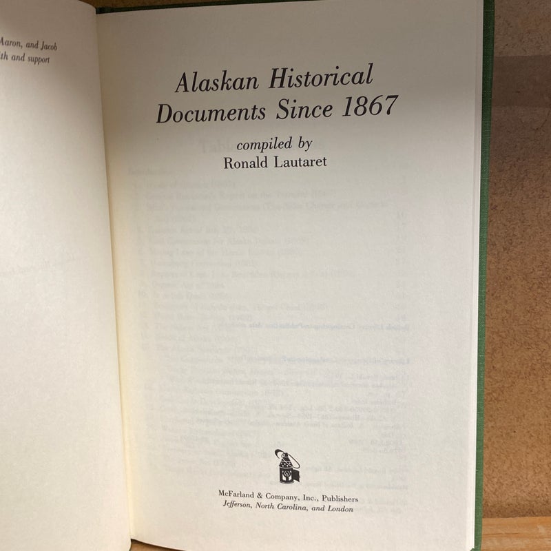 Alaskan Historical Documents Since 1867