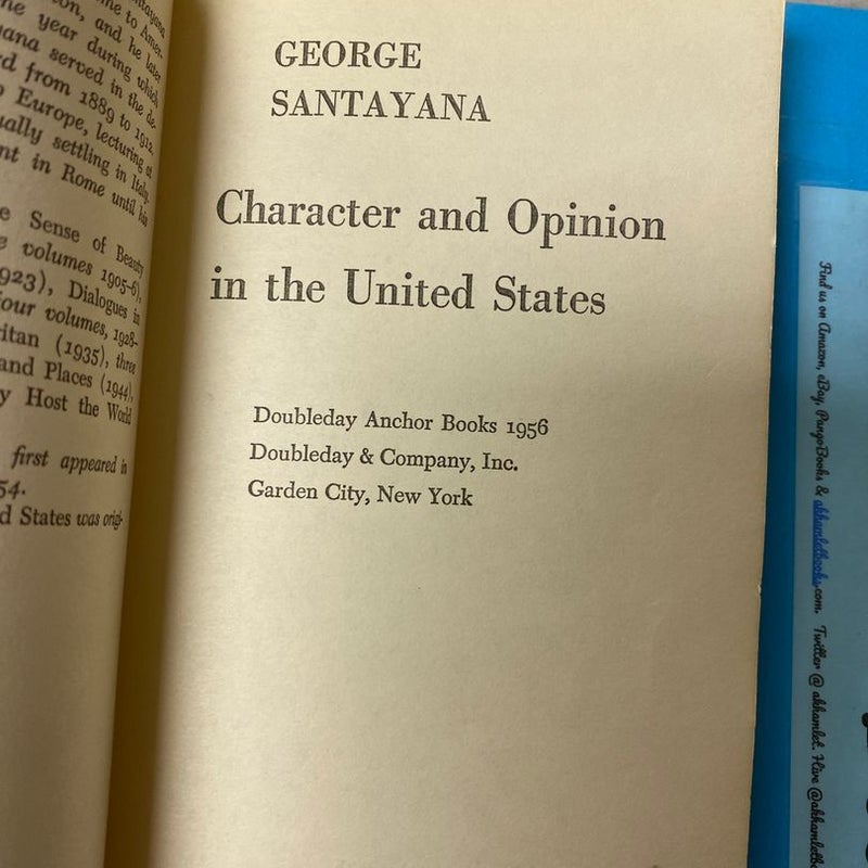Character & Opinion in the United States 