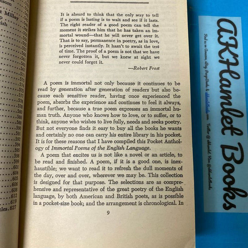 Immortal Poems of the English Language 