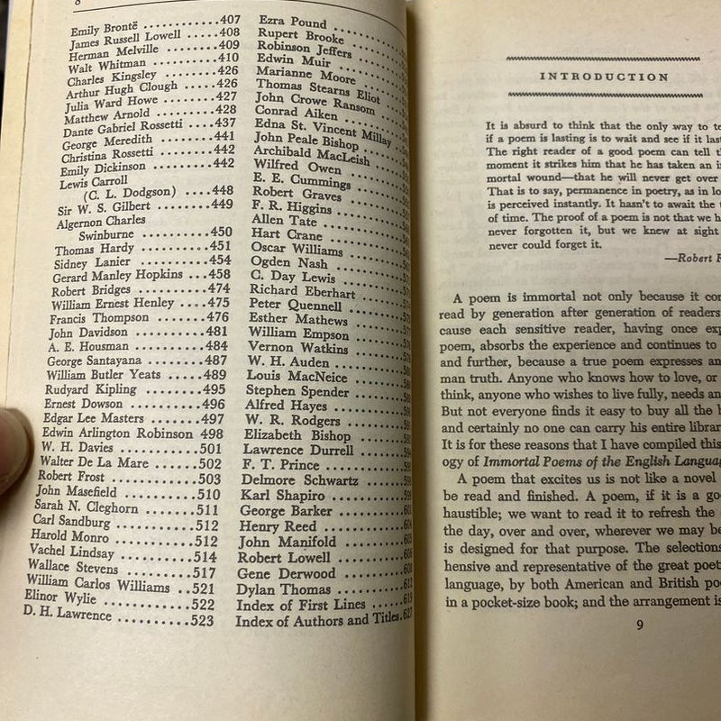 Immortal Poems of the English Language 
